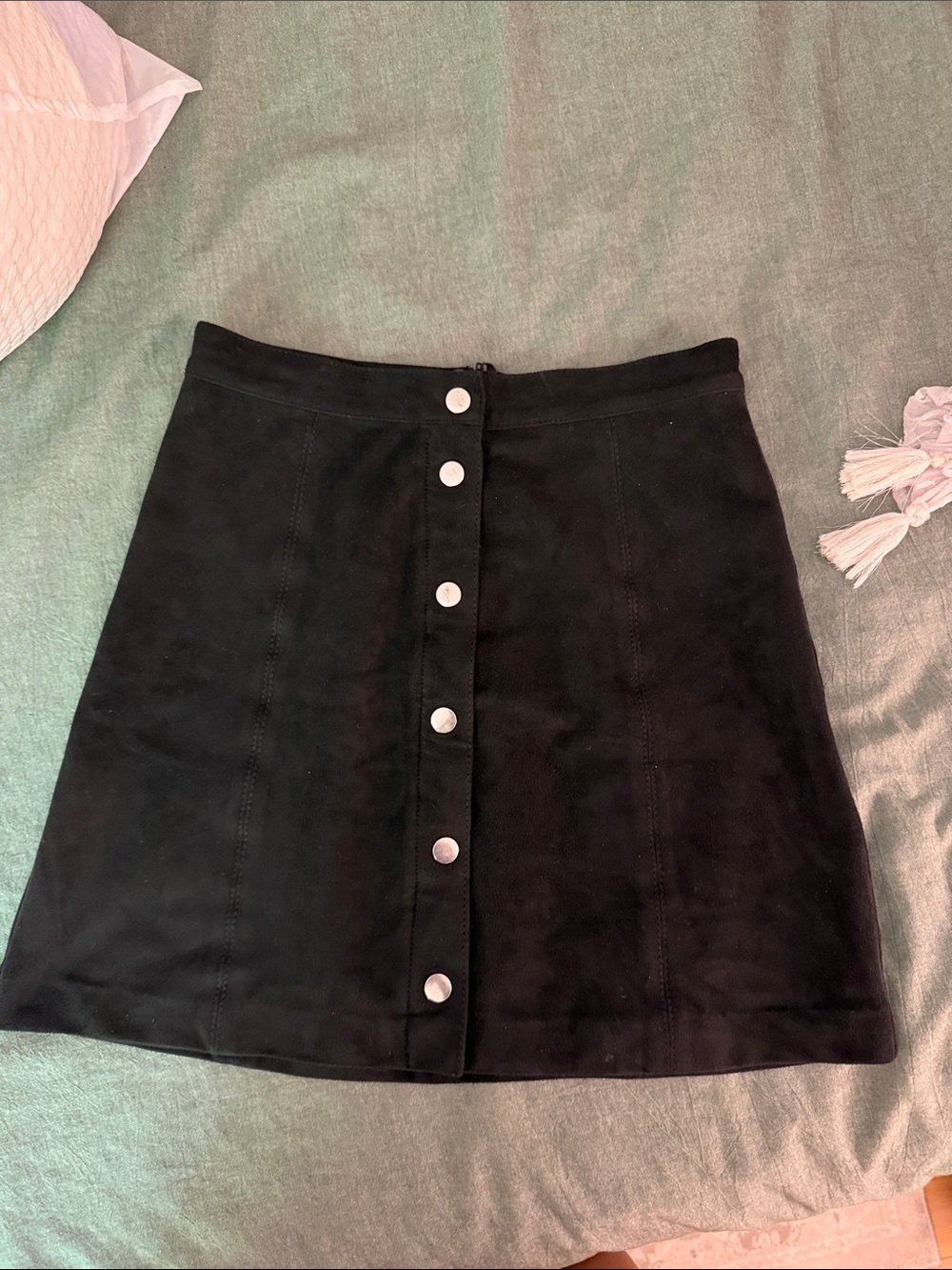 Black Button-Front A-Line Skirt – Womensuede